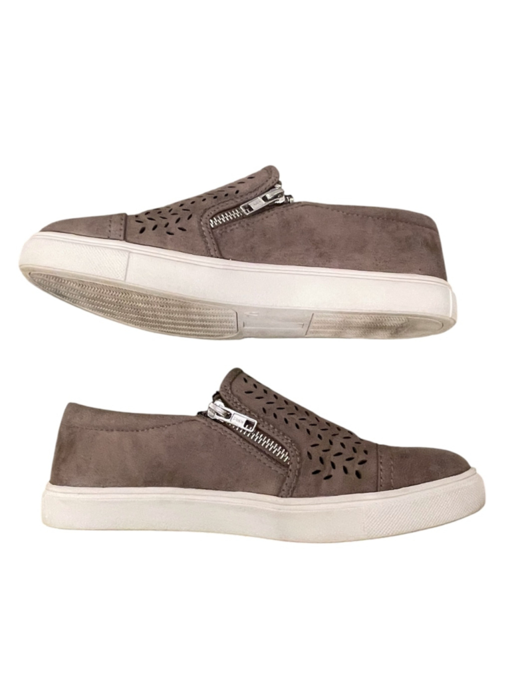 Seven Dials Womens Size 7.,5 Laser Cut Perforated Slip-On Sneakers Zipper Detail - Picture 6 of 15